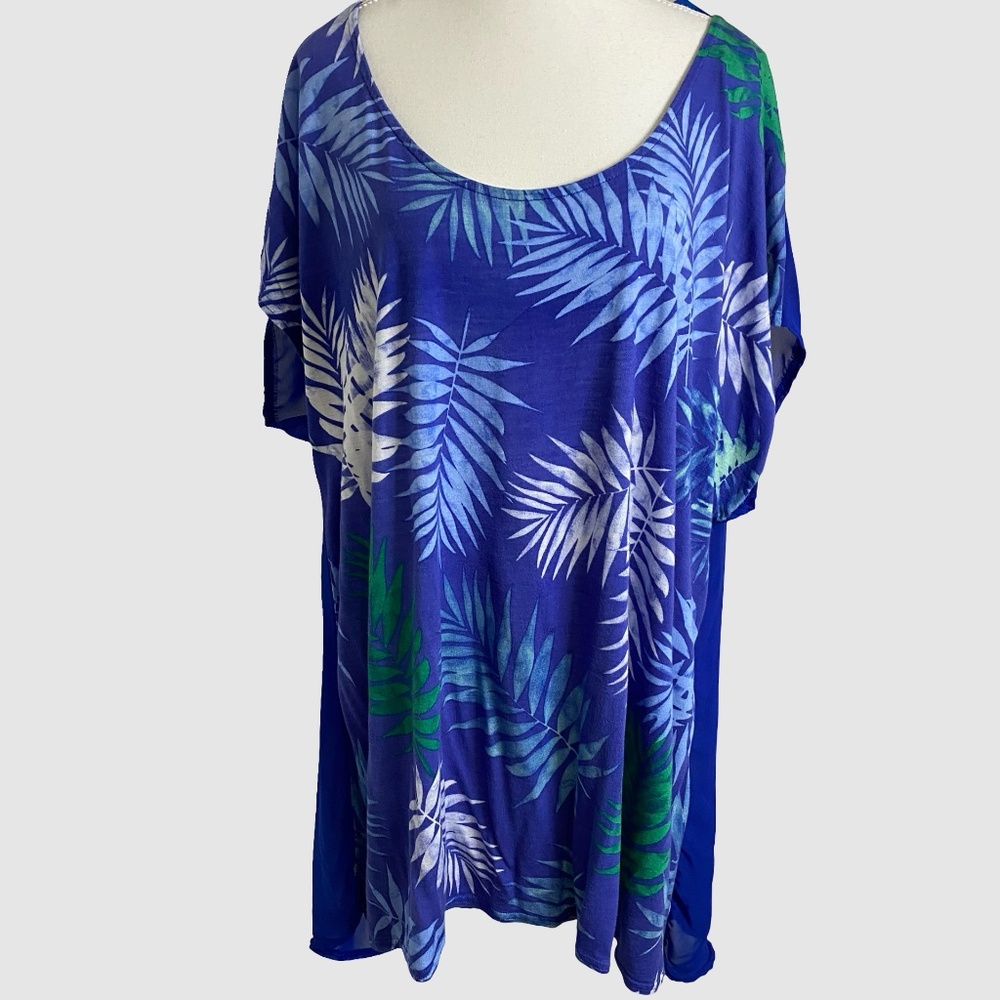 Candy Couture Plus Tropical Summer Vacation Beach Light Sheer Top-Sz-2X